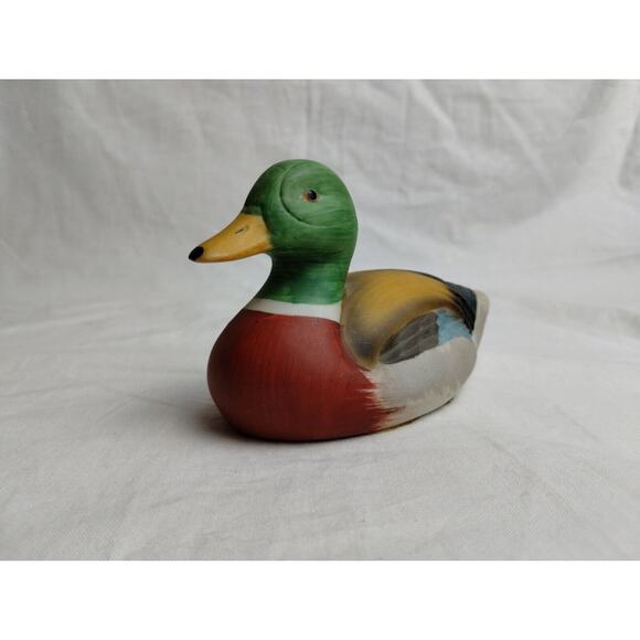 2 Ceramic / Bisque Mallard Duck Figurines - 5" Long - Flat Finish - Picture 3 of 10
